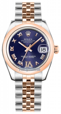 Rolex Datejust 31mm Stainless Steel and Rose Gold 178241 Purple VI Roman Jubilee